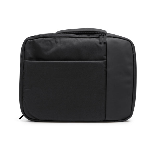 Stamina Warka polyester backpack in black, ready for logo printing