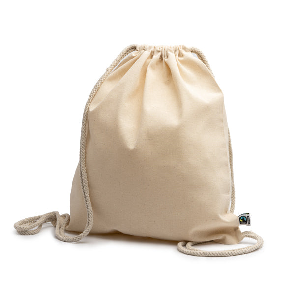 Stamina Barone fairtrade cotton drawstring bag, ready for logo printing