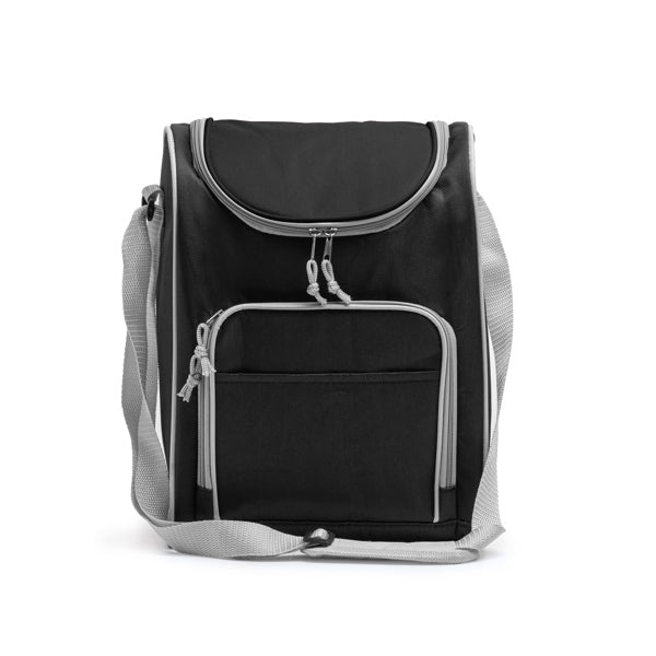 Stamina Bayona 600D polyester cooler bag in black, ready for logo printing