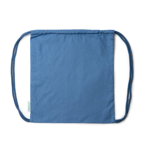 Stamina Brest organic cotton drawstring bag in riviera blue, ready for logo printing