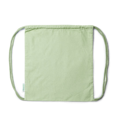 Stamina Brest organic cotton drawstring bag in mist green, ready for logo printing