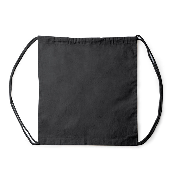 Stamina Naska hemp fabric drawstring bag in black, ready for logo printing