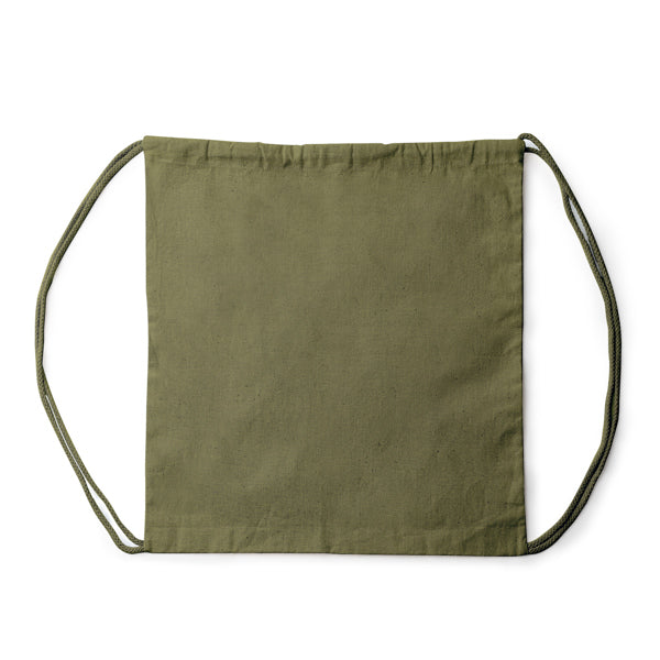 Stamina Naska hemp fabric drawstring bag in venture green, ready for logo printing