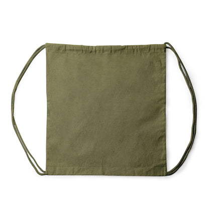 Stamina Naska hemp fabric drawstring bag in venture green, ready for logo printing