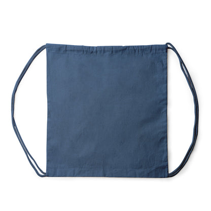 Stamina Naska hemp fabric drawstring bag in riviera blue, ready for logo printing