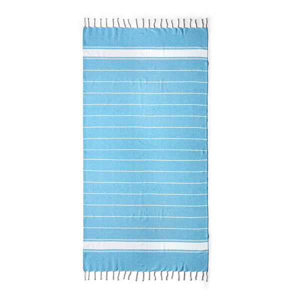 Stamina Denia cotton and polyester sarong in turquoise, ready for logo printing