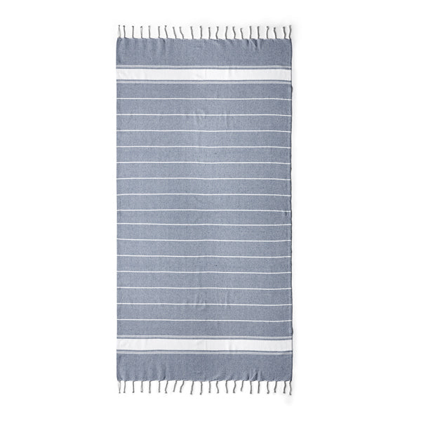 Stamina Denia cotton and polyester sarong in navy blue, ready for logo printing