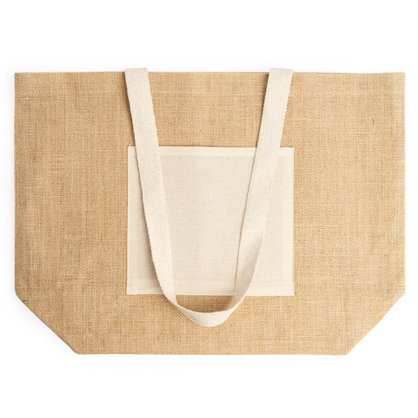Stamina Gavia jute and natural cotton tote bag in beige, ready for logo printing