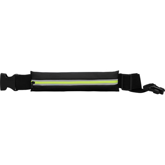Stamina Marathon polyester and elastane running belt in black/fluor yellow, ready for logo printing