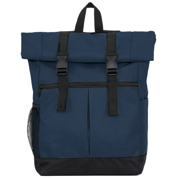 Stamina Dodo polyester backpack in navy blue, ready for logo printing