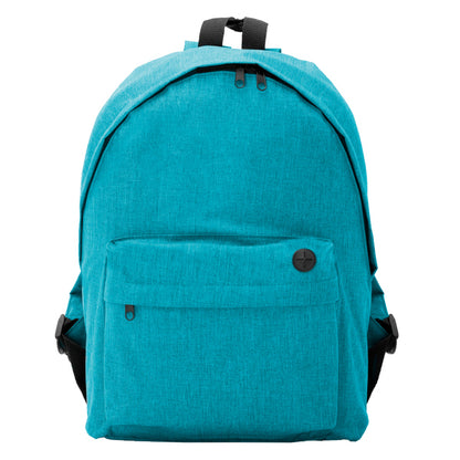Stamina Teros classic 300D polyester backpack in heather turquoise, ready for logo printing