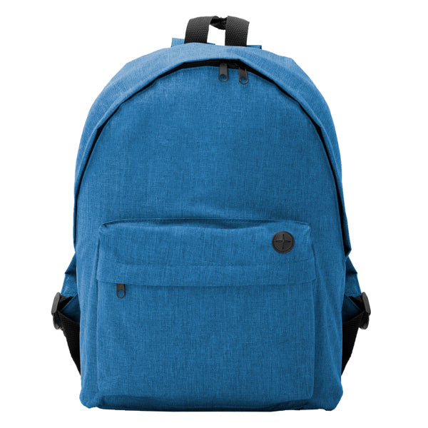 Stamina Teros classic 300D polyester backpack in heather royal blue, ready for logo printing