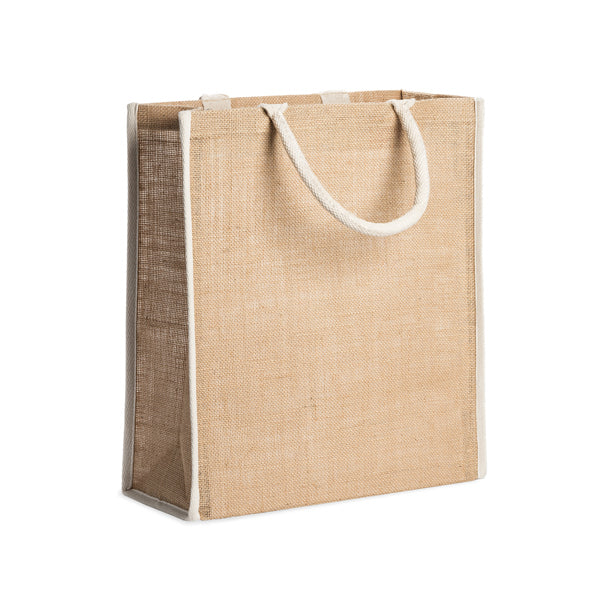 Stamina Koper natural jute tote bag in beige, ready for logo printing