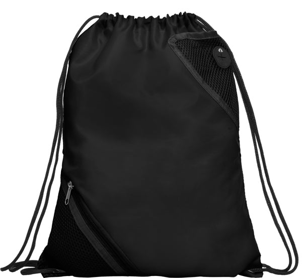 Stamina Cuanca all-purpose drawstring bag in black, ready for logo printing