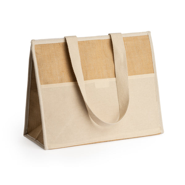 Stamina Venice jute and natural cotton cooler bag, ready for logo printing
