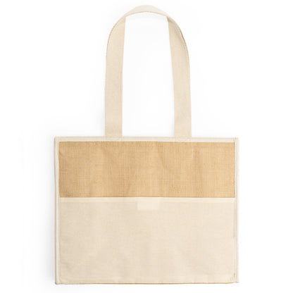 Stamina Venice jute and natural cotton cooler bag in beige, ready for logo printing