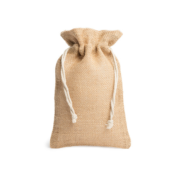 Stamina Parma jute drawstring bag in beige, ready for logo printing