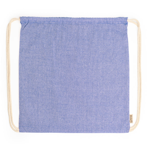 Stamina Brescia recycled cotton drawstring bag in royal blue, ready for logo printing