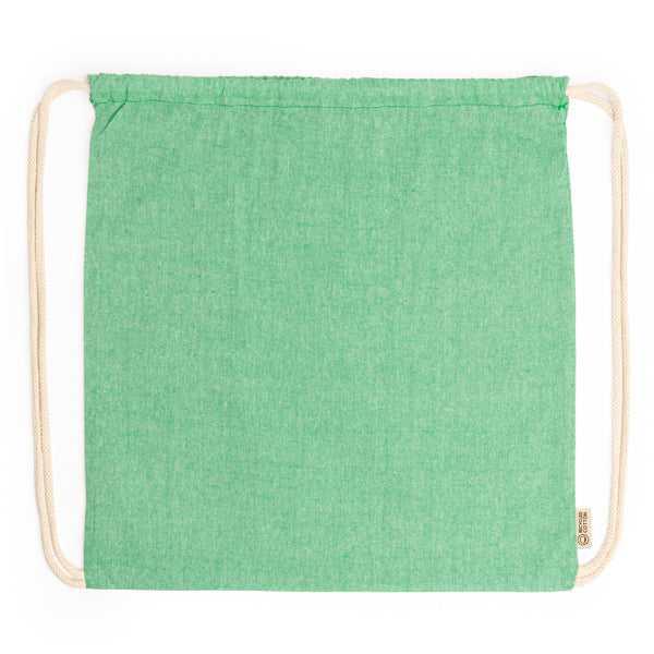 Stamina Brescia recycled cotton drawstring bag in fern green, ready for logo printing