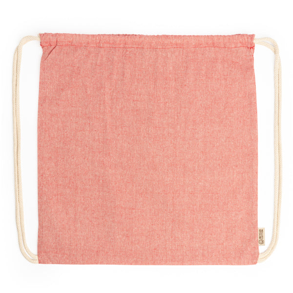 Stamina Brescia recycled cotton drawstring bag in red, ready for logo printing