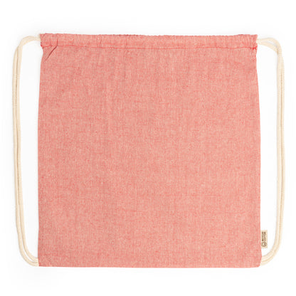 Stamina Brescia recycled cotton drawstring bag in red, ready for logo printing