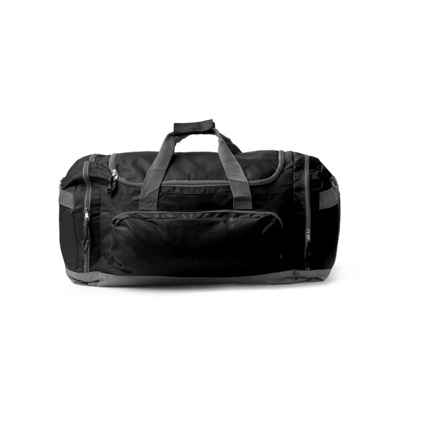 Stamina Novak 600D polyester tote bag in black, ready for logo printing