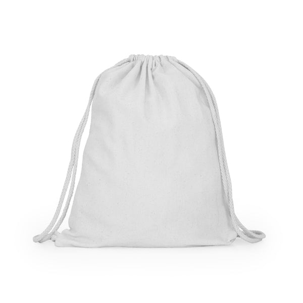 Stamina Adare cotton drawstring bag in white, ready for logo printing