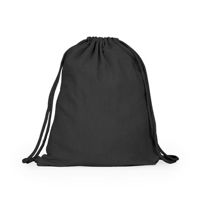 Stamina Adare cotton drawstring bag in black, ready for logo printing