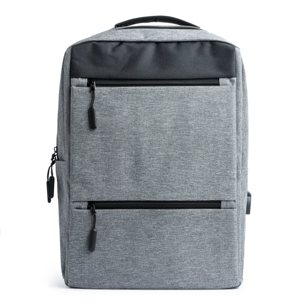 Stamina Narvik 300D polyester backpack in heather grey, ready for logo printing