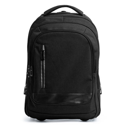 Stamina Garnes 300D heathered polyester backpack in black, ready for logo printing