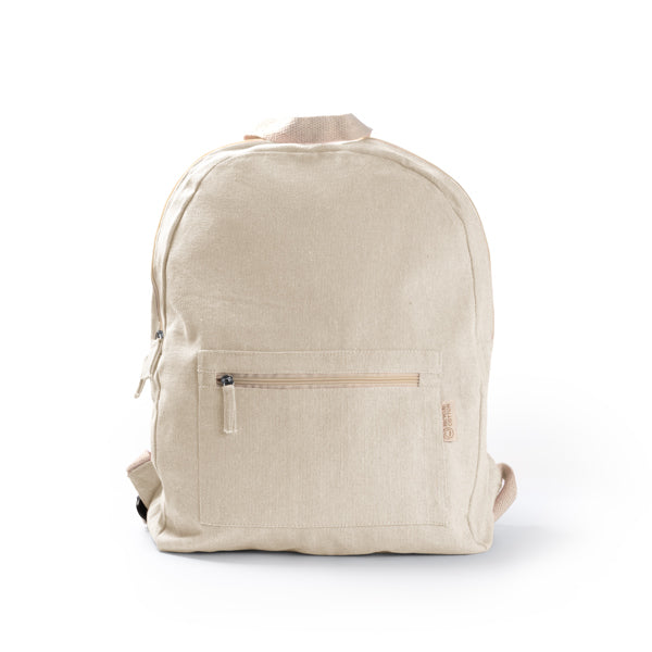 Stamina Firenza recycled cotton backpack in beige, ready for logo printing