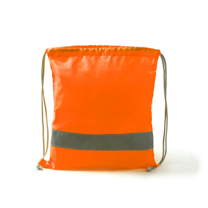 Stamina Labur polyester drawstring bag in fluor orange, ready for logo printing