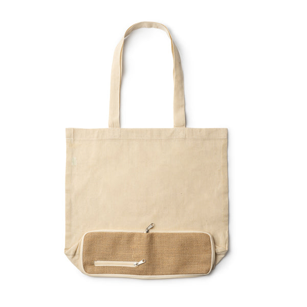 Stamina Raku foldable tote bag in beige, ready for logo printing