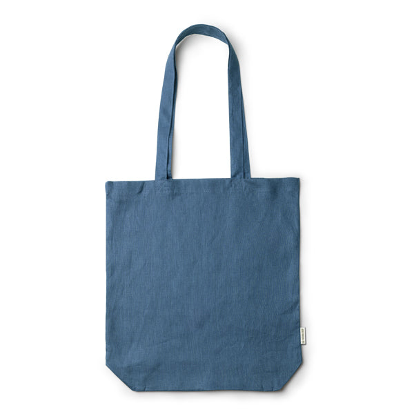 Stamina Mafil hemp fabric tote bag in riviera blue, ready for logo printing