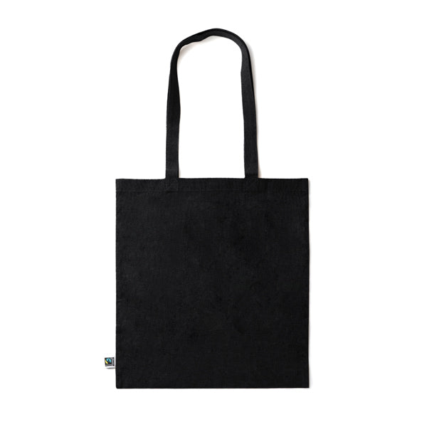 Stamina Kimex fairtrade cotton shopping bag in black, ready for logo printing