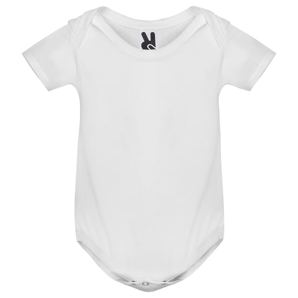 Roly Honey baby baby bodysuit in white, ready for logo printing or embroidery