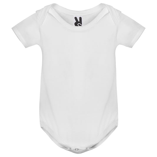 Roly Honey baby baby bodysuit in white, ready for logo printing or embroidery