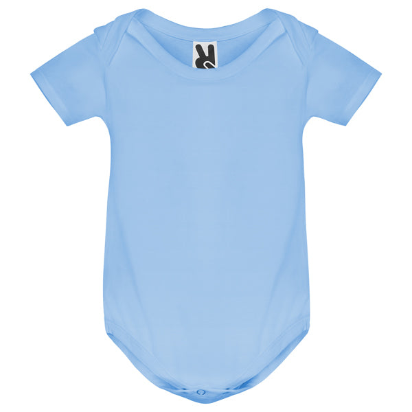 Roly Honey baby baby bodysuit in sky blue, ready for logo printing or embroidery