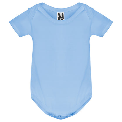Roly Honey baby baby bodysuit in sky blue, ready for logo printing or embroidery