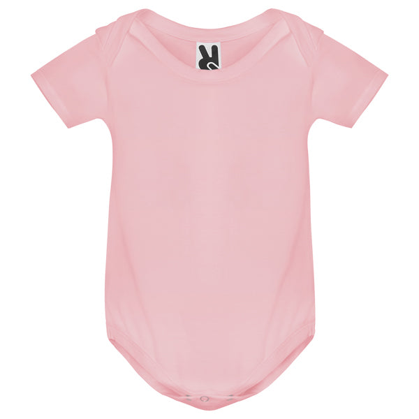Roly Honey baby baby bodysuit in light pink, ready for logo printing or embroidery