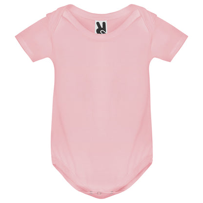 Roly Honey baby baby bodysuit in light pink, ready for logo printing or embroidery