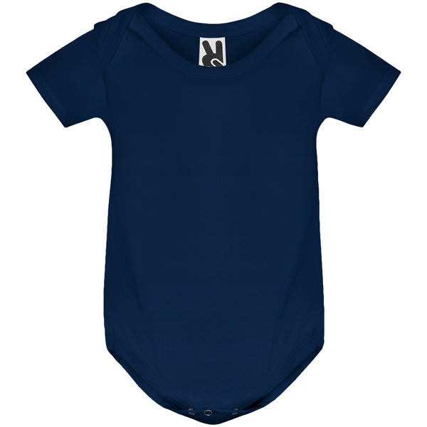 Roly Honey baby baby bodysuit in navy blue, ready for logo printing or embroidery