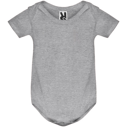Roly Honey baby baby bodysuit in heather grey, ready for logo printing or embroidery