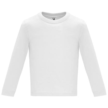 Roly Baby L/s baby long-sleeve T-shirt in white, ready for logo printing or embroidery