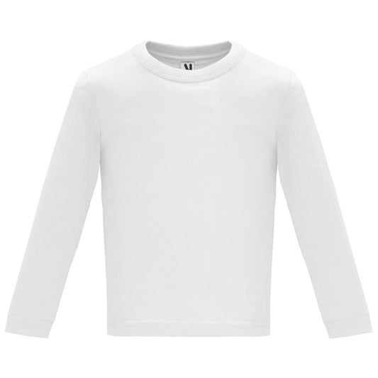 Roly Baby L/s baby long-sleeve T-shirt in white, ready for logo printing or embroidery