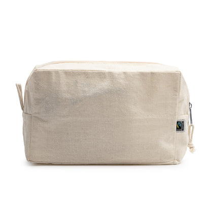 Stamina Naro fairtrade cotton toiletry bag in beige, ready for logo printing