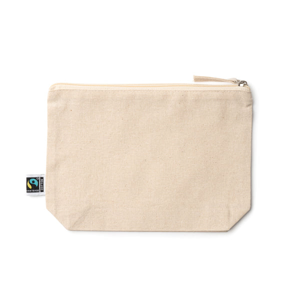 Stamina Zigari fairtrade cotton toiletry bag in beige, ready for logo printing