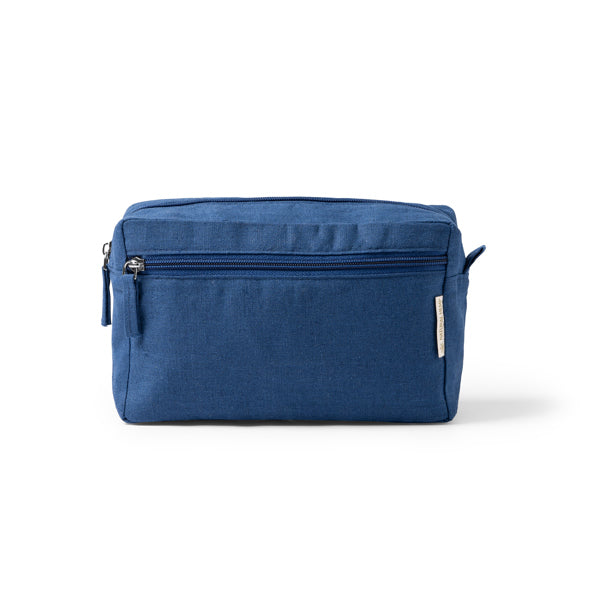 Stamina Prado hemp fabric toiletry bag in riviera blue, ready for logo printing