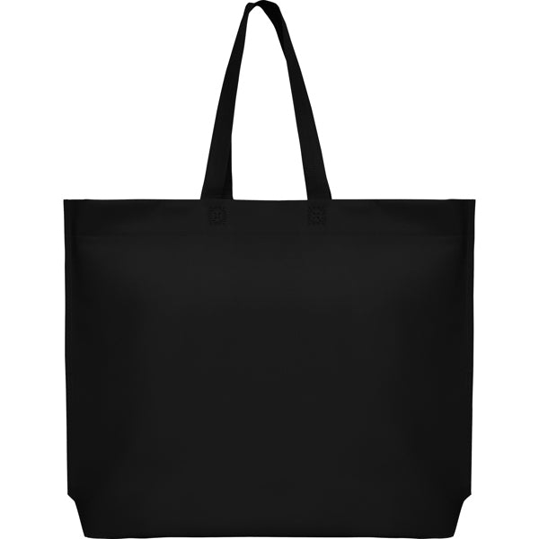Stamina Sea non-woven polypropylene tote bag in black, ready for logo printing