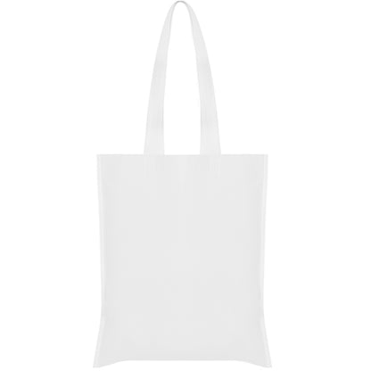 Stamina Crest non-woven polypropylene tote bag in white, ready for logo printing